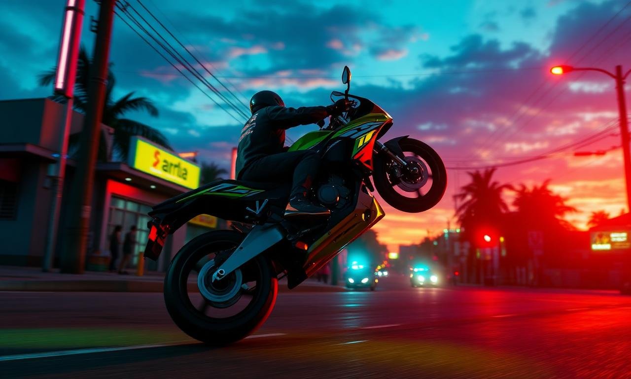 GTA Motovlog gameplay com moto empinando