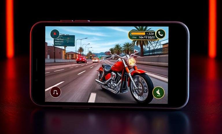 GTA Motovlog rodando no celular Android